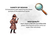 Detective Clipart Investigator Art, a Work Illustration by QM_ART (Thumbnail 3 of 7)