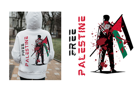 Free Palestine Art Hoodie design