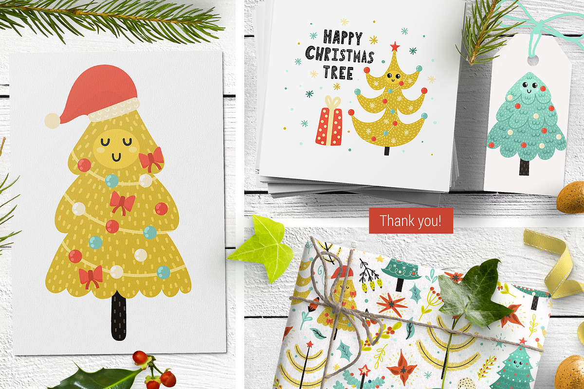 Happy Christmas Trees Collection, a Decorative Illustration by Gulnara Sabirova (Photo 13 of 13)