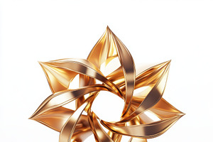Golden abstract swirling star design, a Mockup by Pixeness Studio