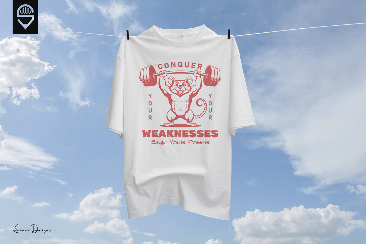 Funny weightlifting t shirt design, a Graphic by shaondesigns (Photo 3 of 4)