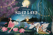 Enchanted Swan Lake, an Animal Illustration by Anna Babich (Thumbnail 1 of 8)