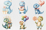 Cute Dinosaur Birthday Watercolor, a Seasonal Illustration by Rose Art (Thumbnail 2 of 4)