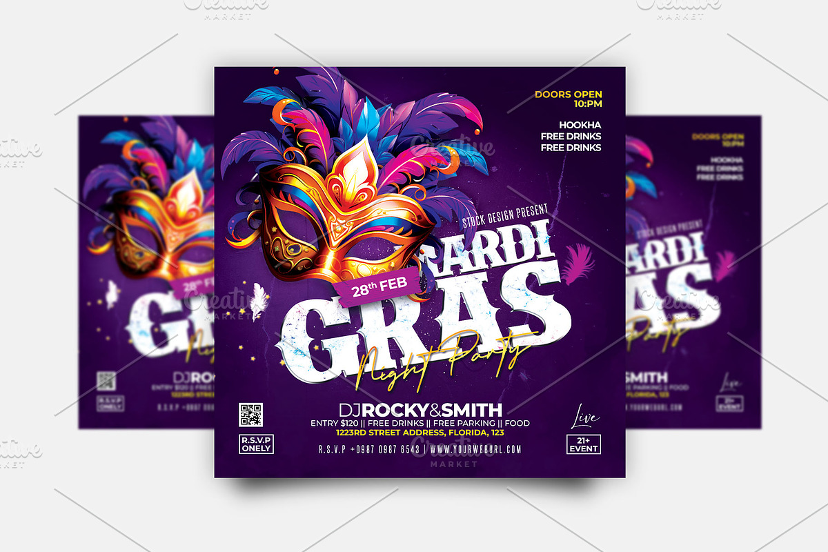 Mardi Gras Flyer, a Flyer Template by Stock_Design (Photo 1 of 2)