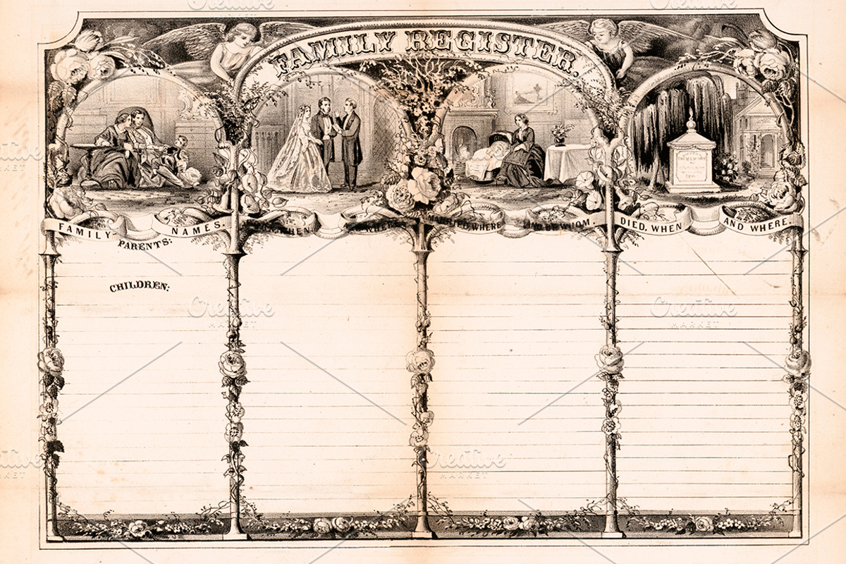 Antique Family Records - Blank, an Illustration by Blue Line Design (Photo 8 of 10)