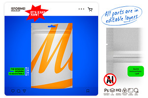 Doy-Pack With Zipper Mockup, a Packaging Mockup by Reformer Mockup