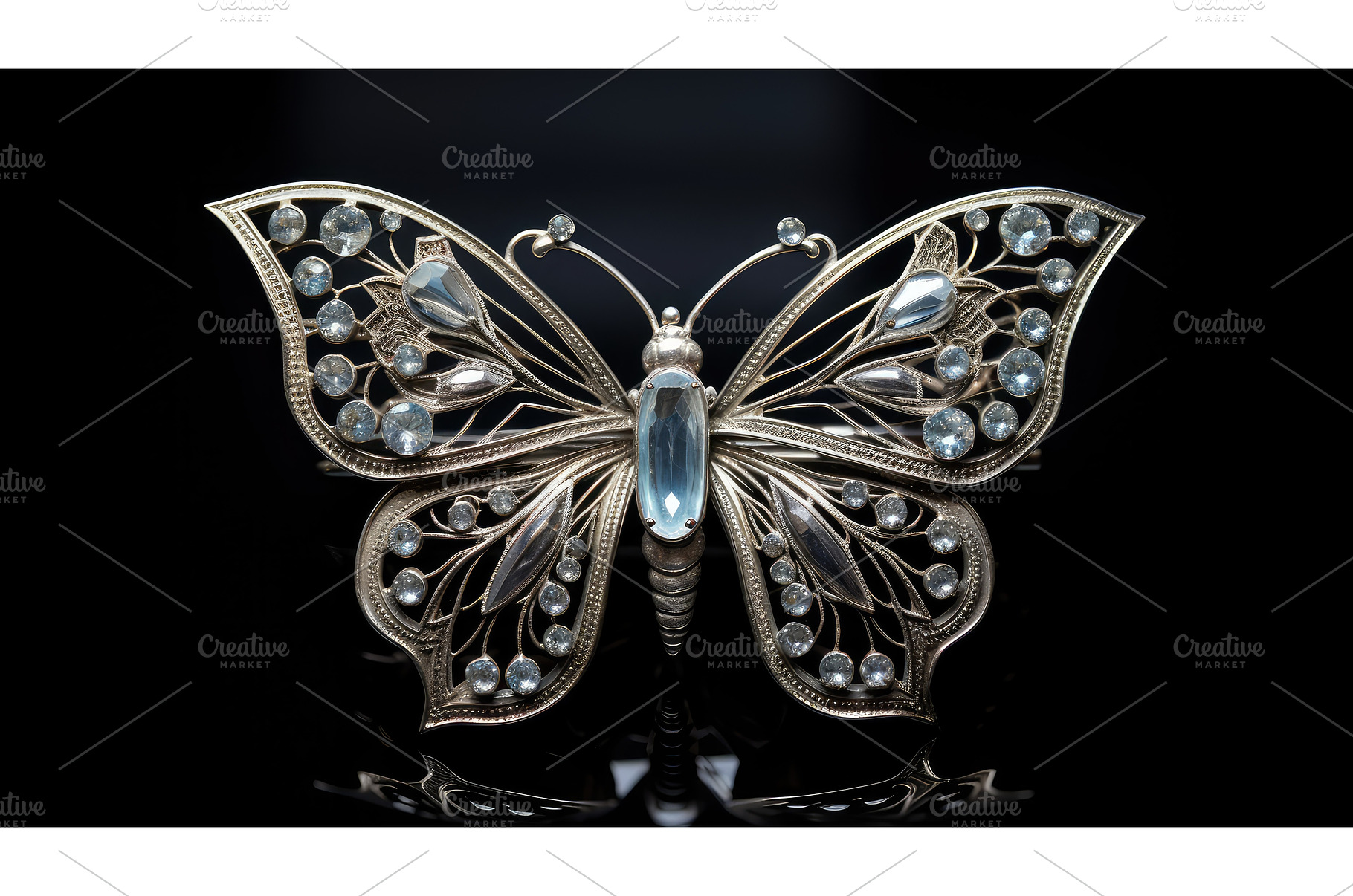 butterfly silver ornament ai, a Background Photo by pikepicture