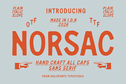 Norsac Hand-Drawn Vintage Sans Serif, a Sans Serif Font by 24Design Studios (Thumbnail 1 of 10)