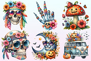 Groovy Halloween Day Clipart., a Graphic by CitraGraphics (Thumbnail 3 of 4)