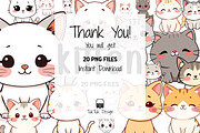 Cute kitten, cat kawaii style png, an Illustration by TukTuk Design (Thumbnail 2 of 2)