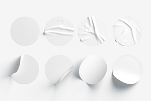 White Stickers Set 8 Labels 3D Model