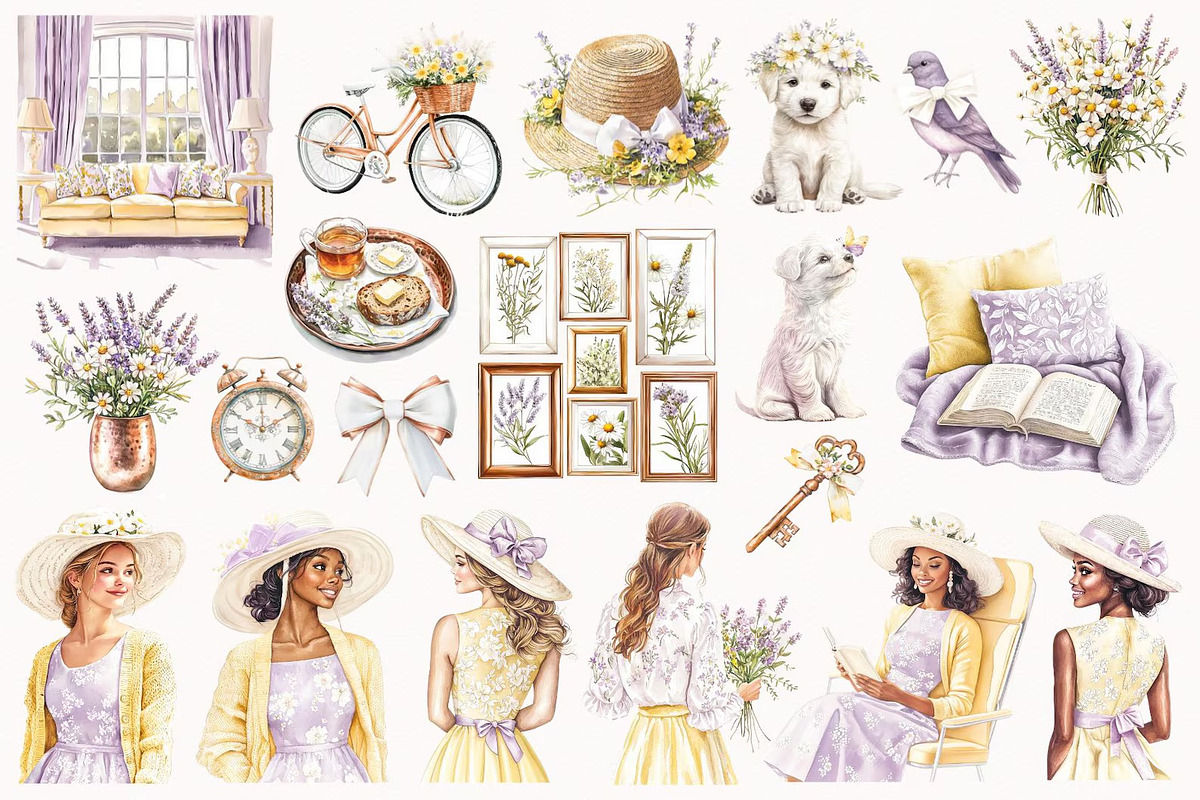 Spring Is Here. Purple Edition., a Seasonal Illustration by PeDe Designs (Photo 3 of 14)