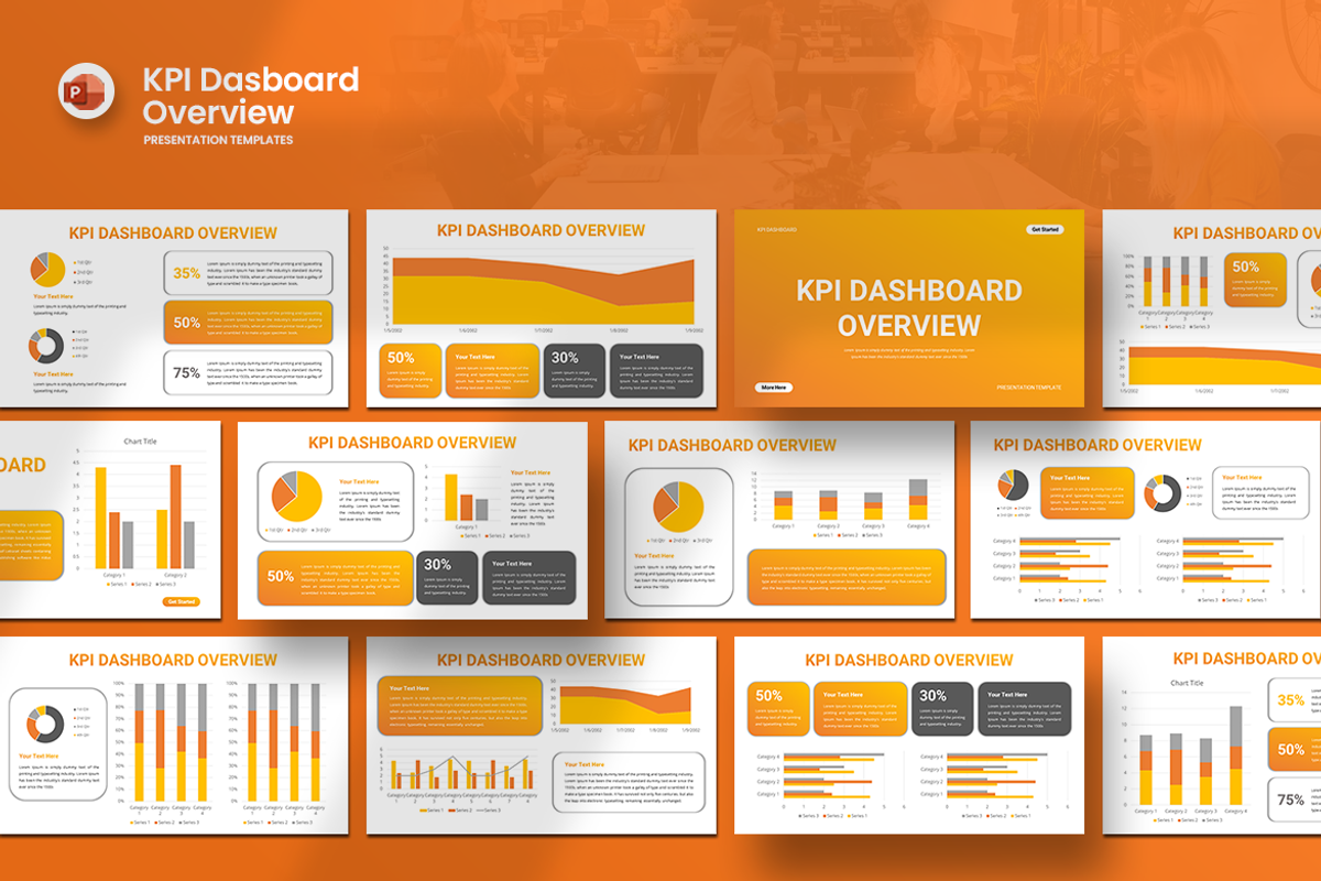 KPI Dashboard Overview - PowerPoint, a Presentation Template by QR ...