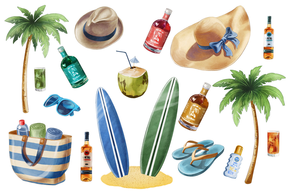 Summer vacation on the beach., a Seasonal Illustration by IrynaPanashii (Photo 3 of 9)