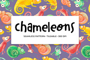 Chameleons Seamless Pattern, a Pattern Graphic by Painted Puffin Creative (Thumbnail 1 of 3)