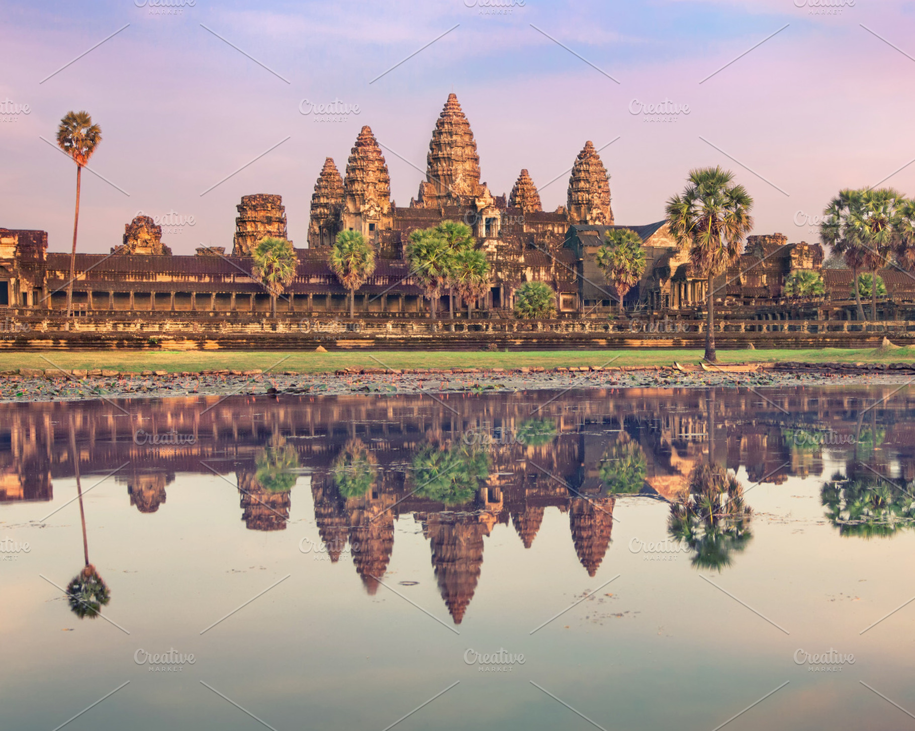 Angkor wat temple at sunrise featuring angkor, wat, and temple, an Architecture Photo by sweet spot