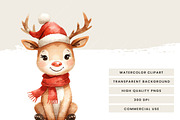 Funny Christmas Reindeer Clipart, an Animal Illustration by Design Scotch (Thumbnail 7 of 8)