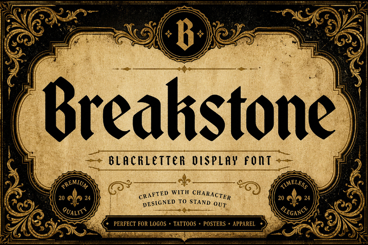 Breakstone, a Blackletter Font by Wow Magic (Photo 1 of 5)