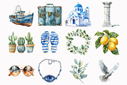 Greek Vacation Clipart, an Illustration by Design Market (Thumbnail 2 of 7)