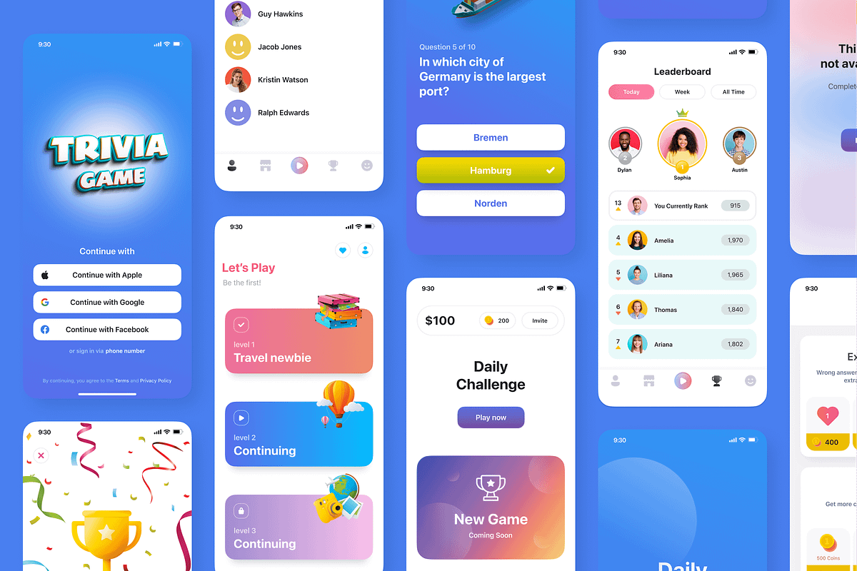 Quiz Game App | Trivia App UI Kit, an UI Kit Template by yoframe (Photo 2 of 5)