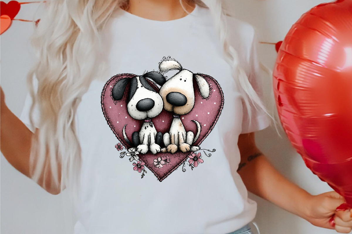 Watercolor Valentines Dog Clipart, an Illustration by Canvas Craft (Photo 6 of 6)