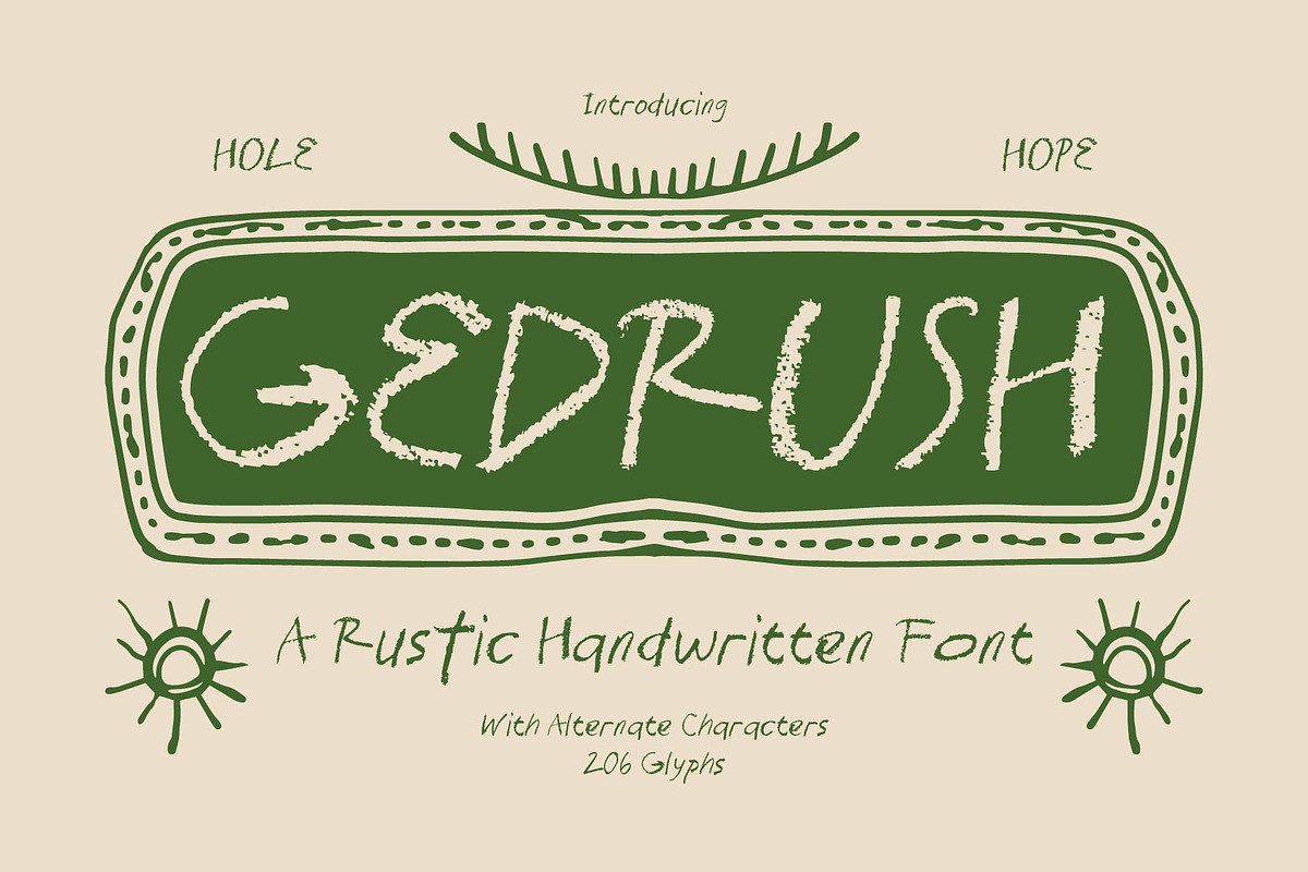 Gedrush | Rustic Handwritten Font, a Handwritten Font by Hole Hope Design