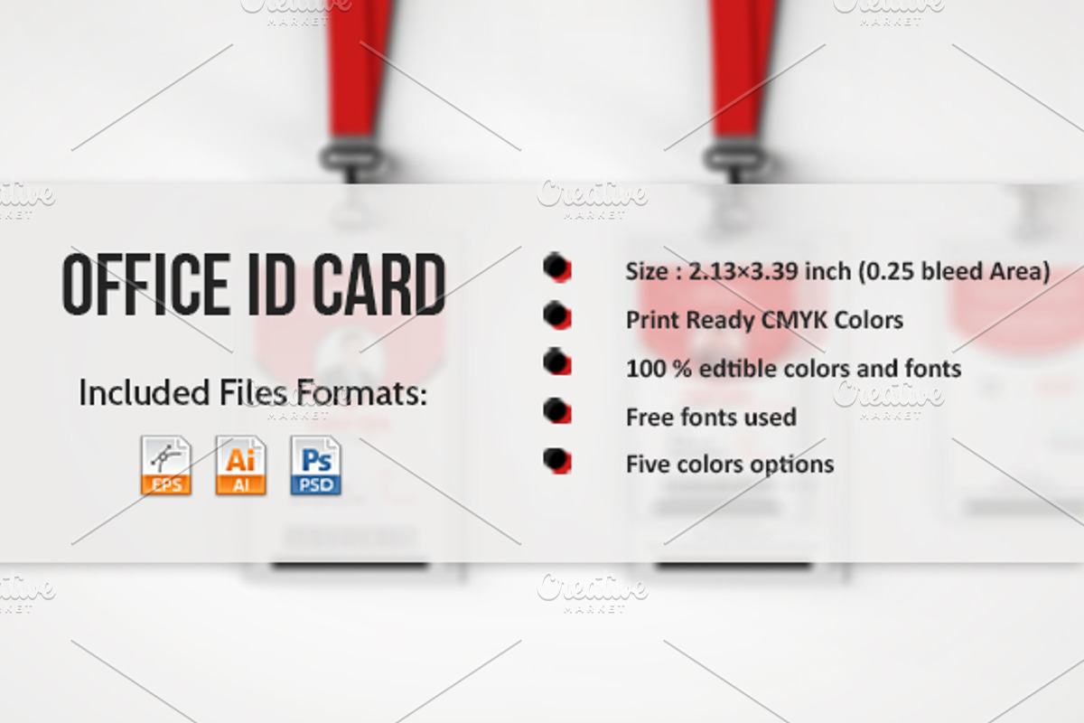 Office ID Card Template, a Card Template by NasirGrfx (Photo 1 of 6)