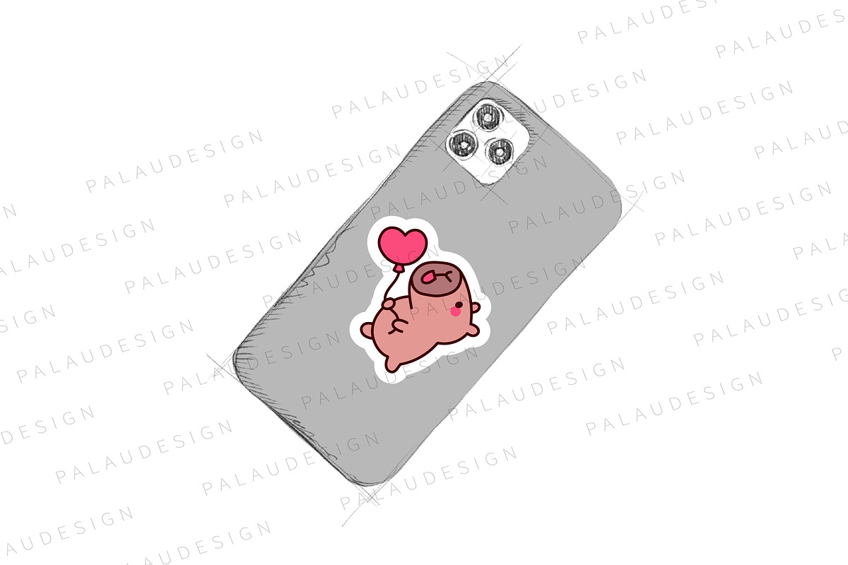 Cute Kawaii Capybara Valentine's Day, an Animal Illustration by Palau (Photo 3 of 12)