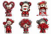 Valentine Teddy Bear Clipart, an Illustration by Daily.Designs (Thumbnail 3 of 8)