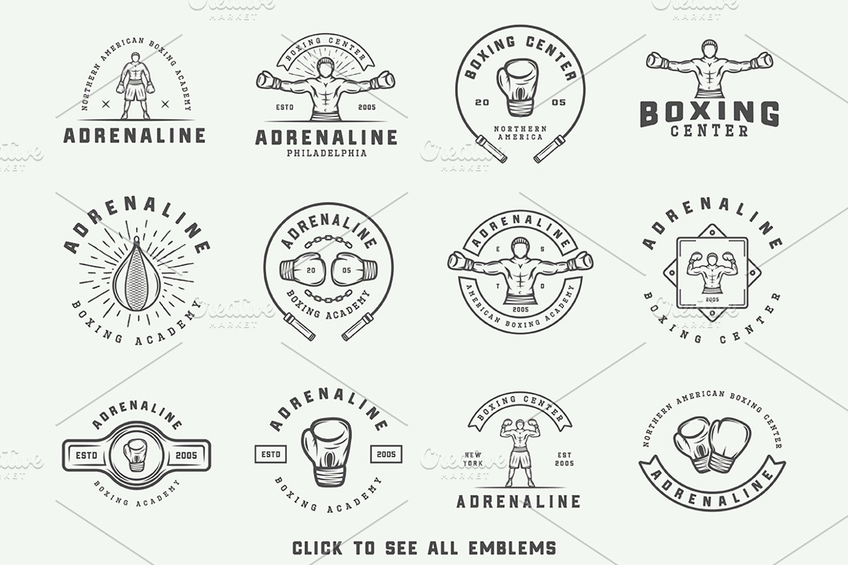 Vintage Boxing Bundle, a Branding & Logo Template by AkimD (Photo 4 of 8)