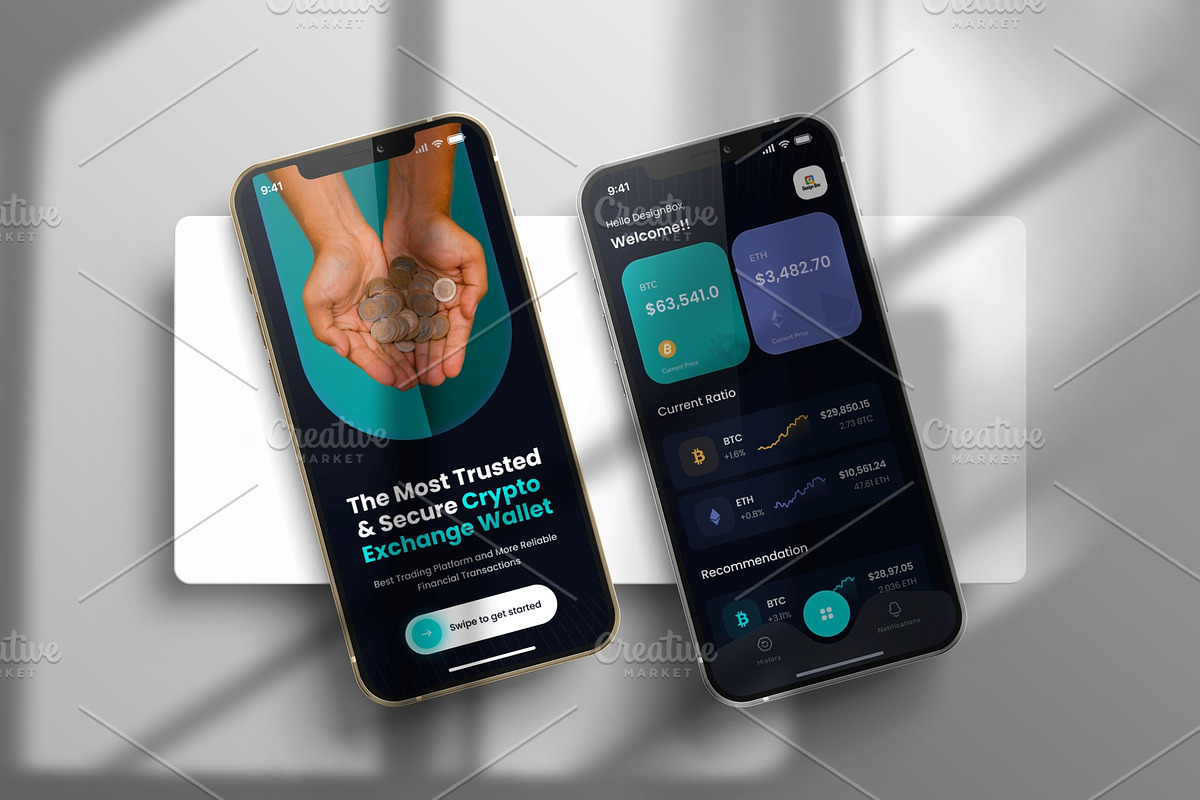Crypto Currency App UI Kit Template, an UI Kit Template by DesignBox (Photo 2 of 6)