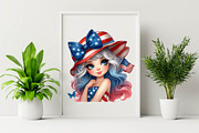 Watercolor 4th of July Coquette Bow, an Illustration by SVGArt (Thumbnail 3 of 8)
