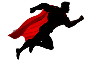 Superhero Running Isolated