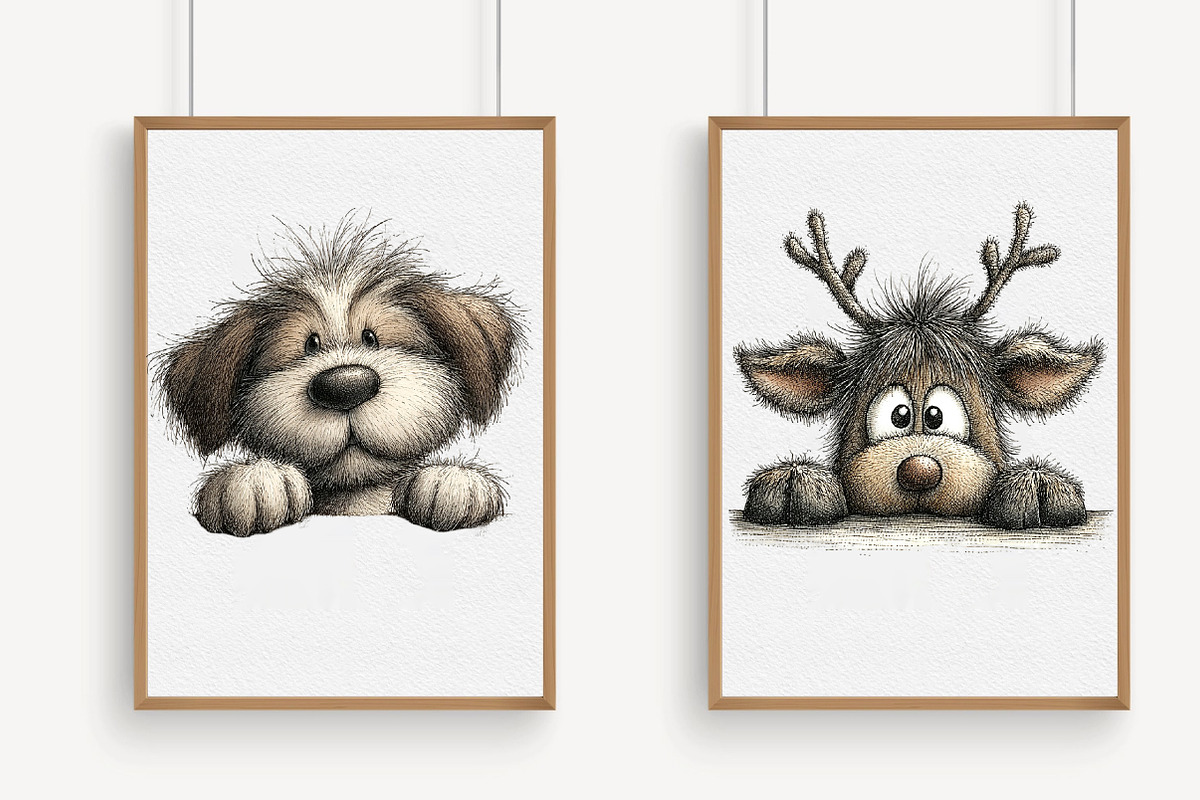 Whimsical Peeking Animal Clipart, an Illustration by Libby Wishes (Photo 3 of 7)