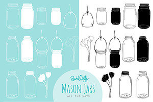 Mason Jars - Vector & PNG