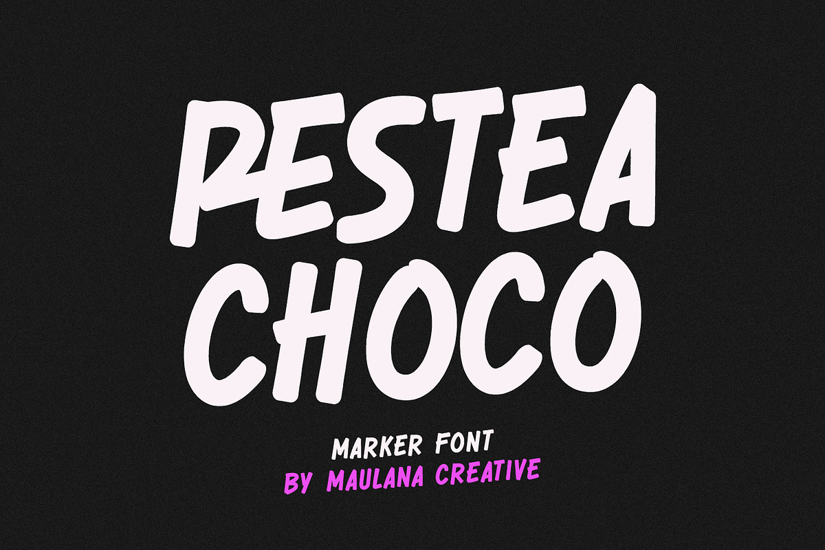 Restea Choco Solid Painted Marker, a Handwritten Font by Maulana Creative (Photo 1 of 7)
