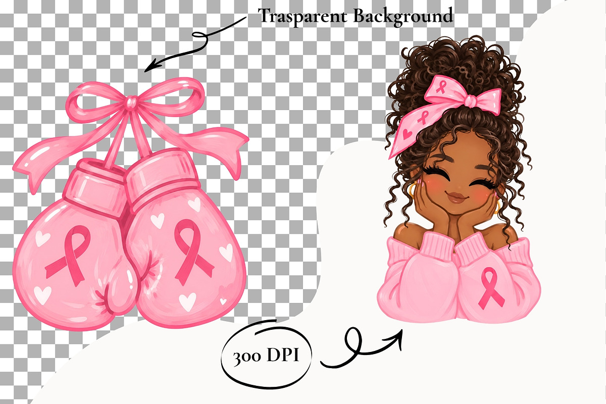 Breast Cancer Awareness Clipart Bow, a Healthcare Illustration by SugarCloudStudioArt (Photo 2 of 5)