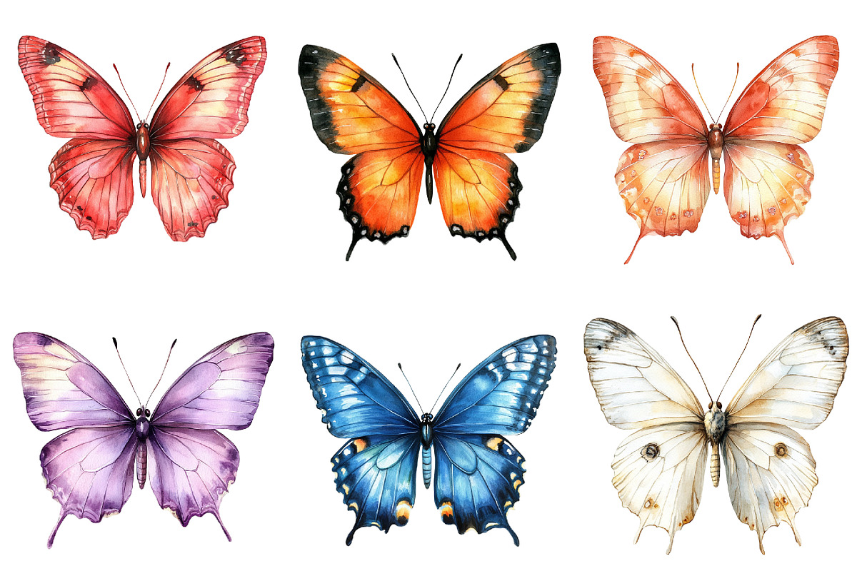 Butterflies Sublimation Clipart, an Illustration by cherrydesign (Photo 3 of 3)