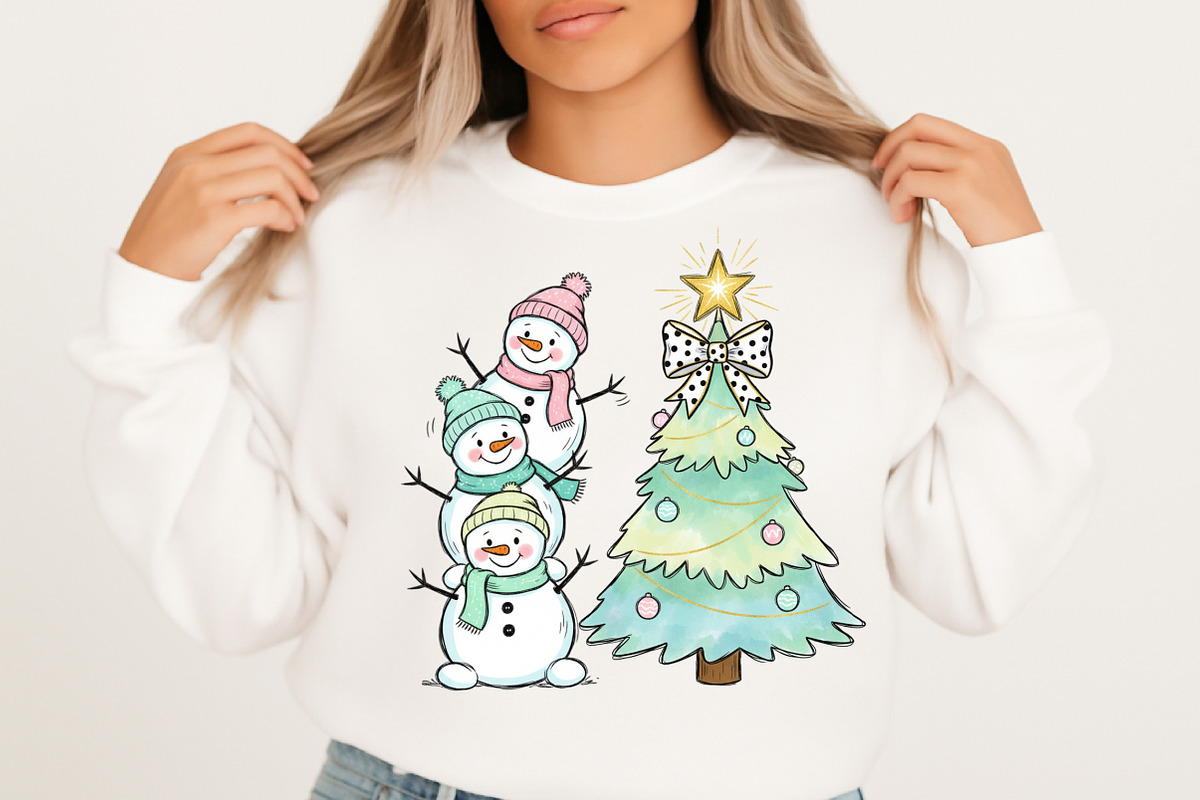 Coquette Christmas Snowman PNG, an Illustration by Libby Wishes (Photo 5 of 8)