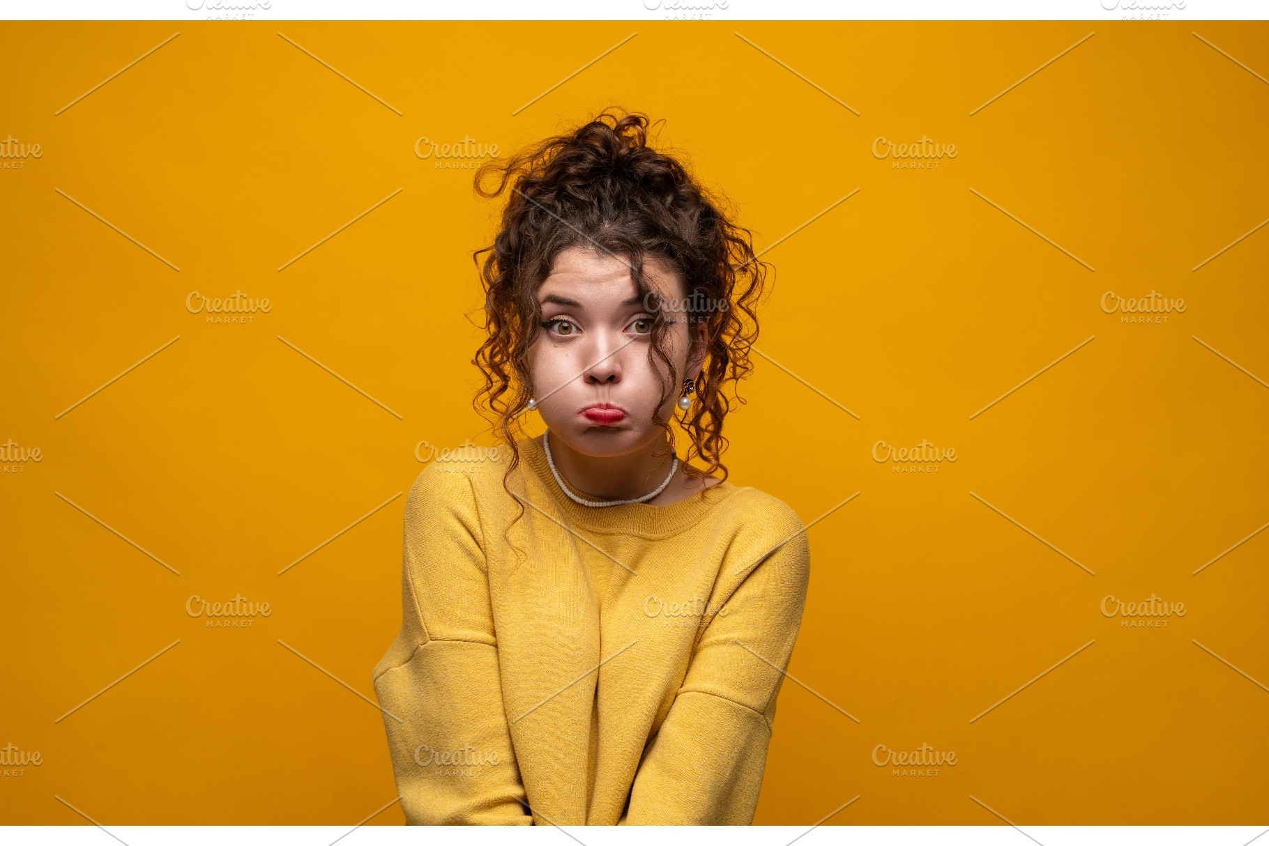 Woman making a fish face, expressing, a Person Photo by volodymyrshtun13795