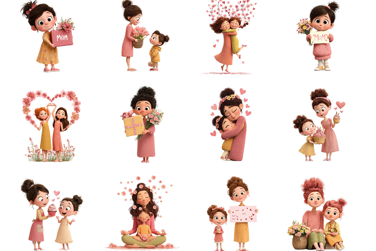 Enjoy Mother's Day girl Clipart, an Animal Illustration by Designking (Photo 2 of 5)