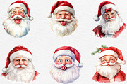 Retro Funny Santa Claus Face Clipart, an Illustration by Black Bird Studio (Thumbnail 2 of 6)