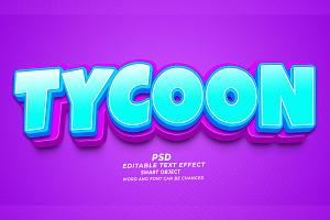 Tycoon PSD 3d Editable Text Effect