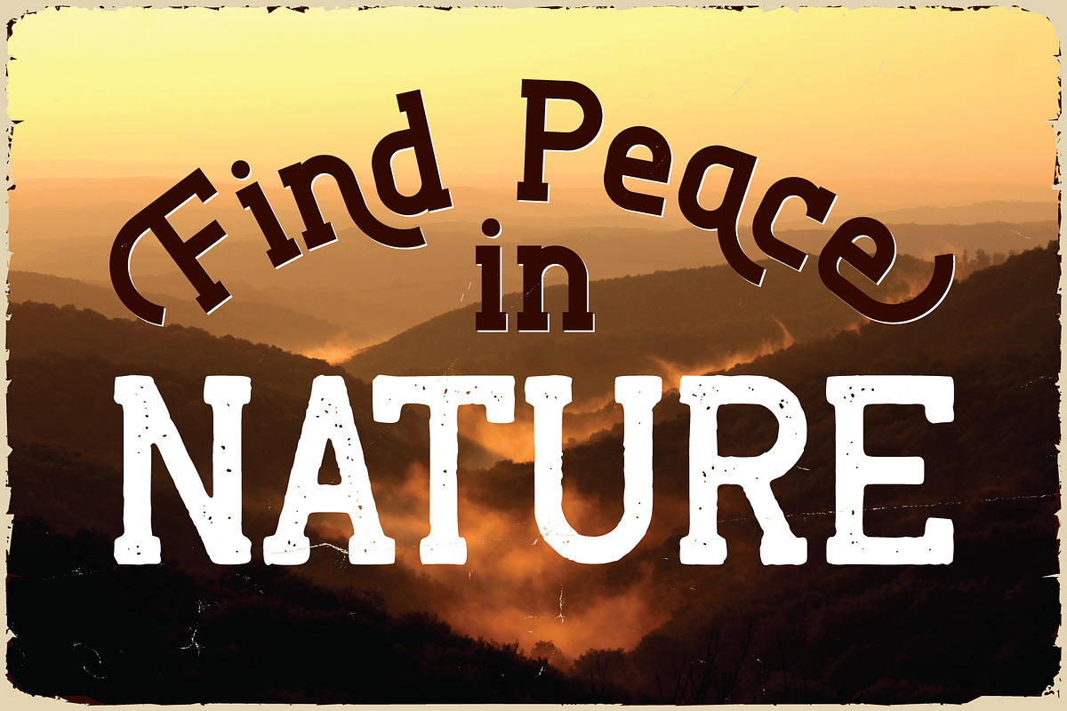 Outdoors Vintage Label Font, a Slab Serif Font by JumboDesign (Photo 6 of 6)