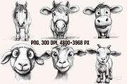 Farm Animals Pencil Sketches, an Animal Illustration by PrintHaven Designs (Thumbnail 2 of 10)