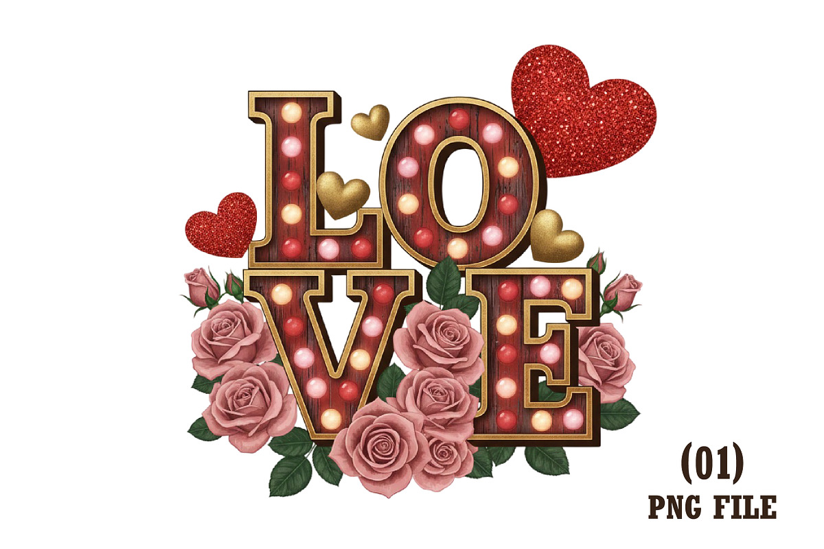 Vintage Marquee LOVE Sign, an Illustration by DreamArtGraphic (Photo 1 of 6)
