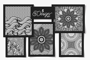 Five Designs Of Black And White