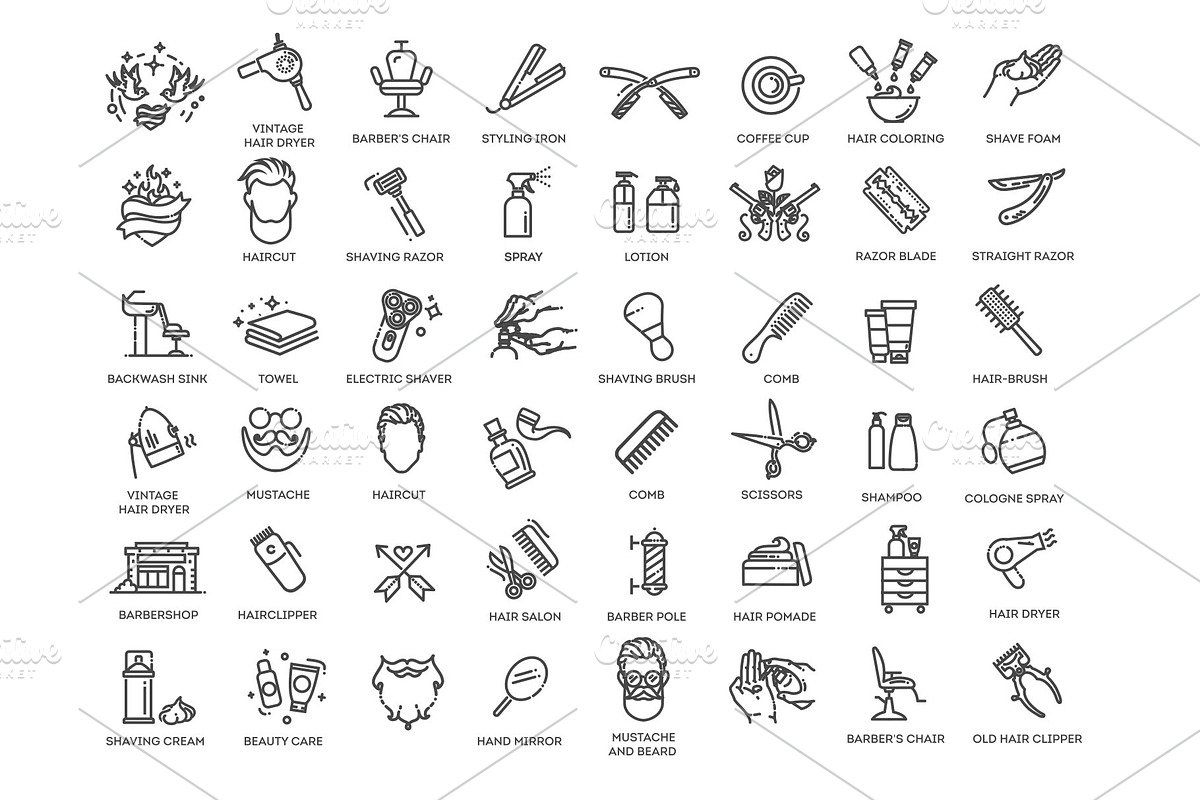 Barbershop Symbols, an Object Illustration by Tettygreen (Photo 1 of 3)