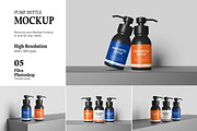 Pump Bottle Mockup, a Packaging Mockup by AndikaGraphic (Thumbnail 1 of 6)