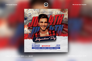 4th of July Flyer & Social Media, a Flyer Template by iDoodle Studio